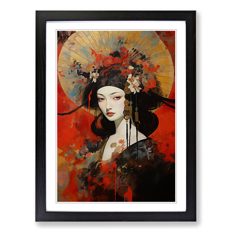Single Picture Frame Print on Wood, 34cm H x 25cm W, Black Framed