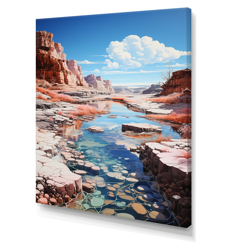 Paysage de Kawaii très sur toile, Toile tendue, H 32 po x l 24 po