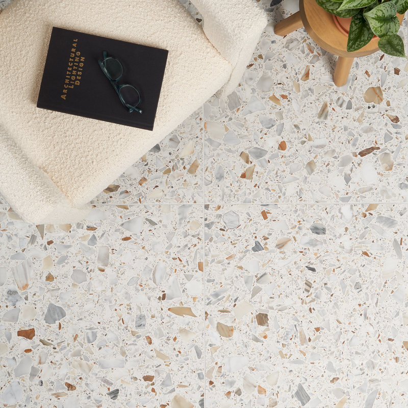 Brezza Terrazzo 23.62 in. x 23.62 in. Honed Terrazzo Floor and Wall Tile (3.87 Sq. Ft. / Each), Calacatta