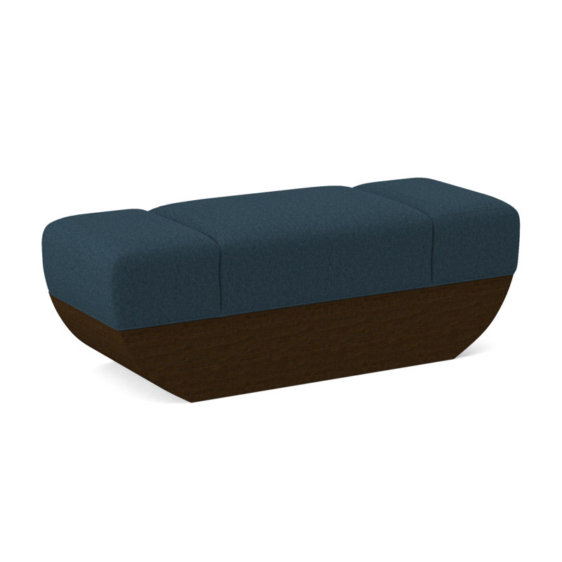 Ark Upholstered Bench, Margaret Lagoon Polyester Blend, American Walnut
