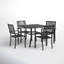Ensemble de salle à manger pour 4 personnes en acier avec table carrée