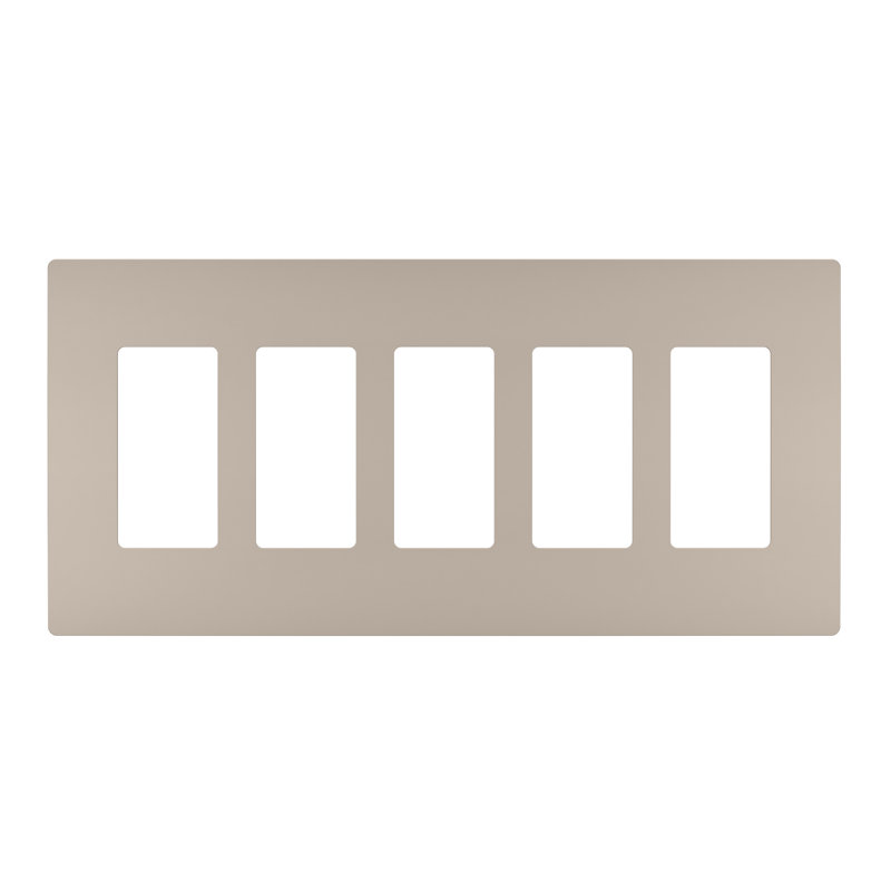 Radiant 5-Gang Decorator Rocker Screwless Wall Plate, Nickel