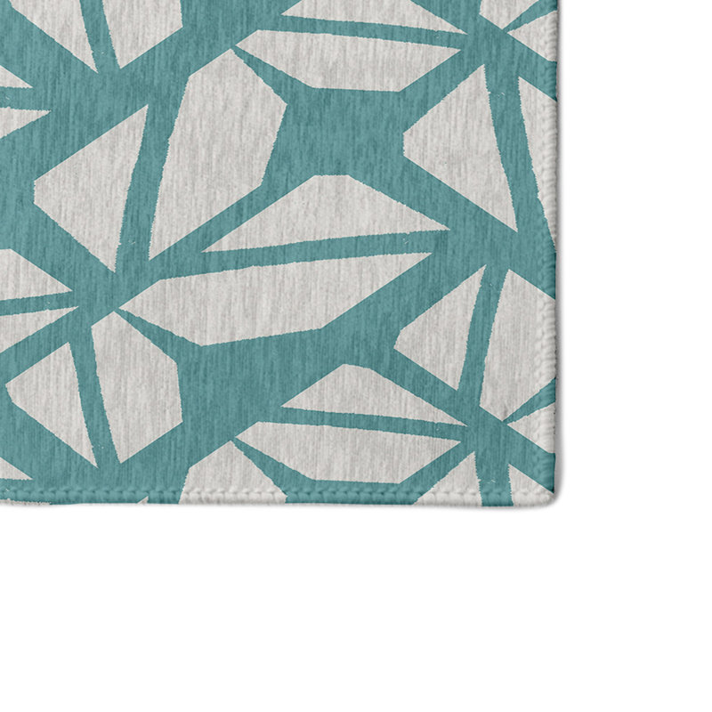 Tapis bleu sarcelle Billiot, Rectangle 3 pi x 5 pi