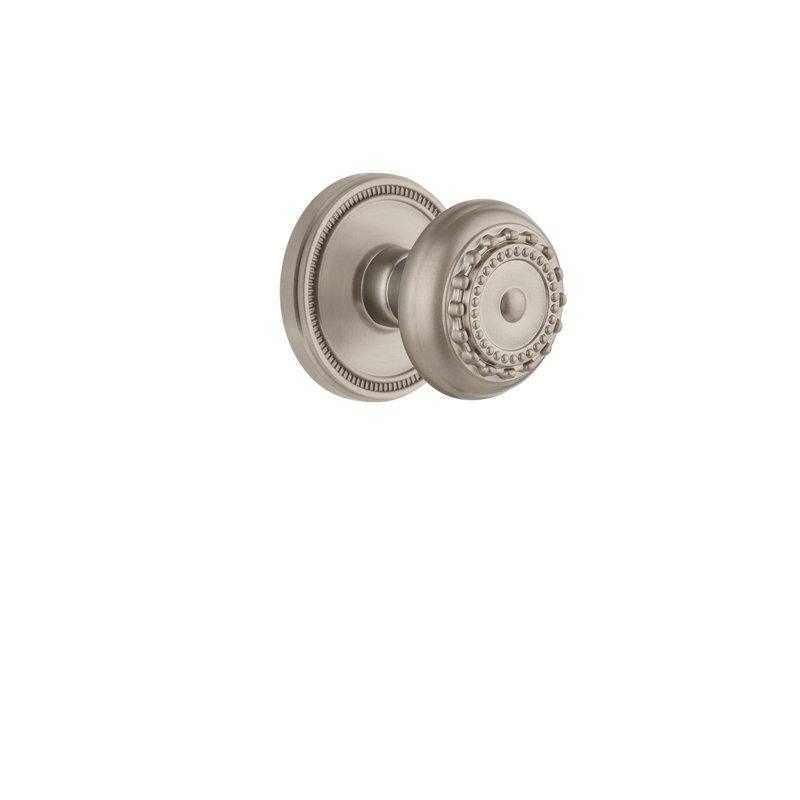Rosette double avec bouton de porte Parthénon Grandeur Soleil, Nickel satiné