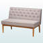 Ensemble de coin-repas 2 pièces Eberhart, revêtement en tissu gris et brun noyer, H 31,39 po x l 74,16 po x P 26,73 po