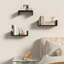 Ensemble de 3 tablettes murales flottantes en bois noir pour le salon et la salle de bain-129498363