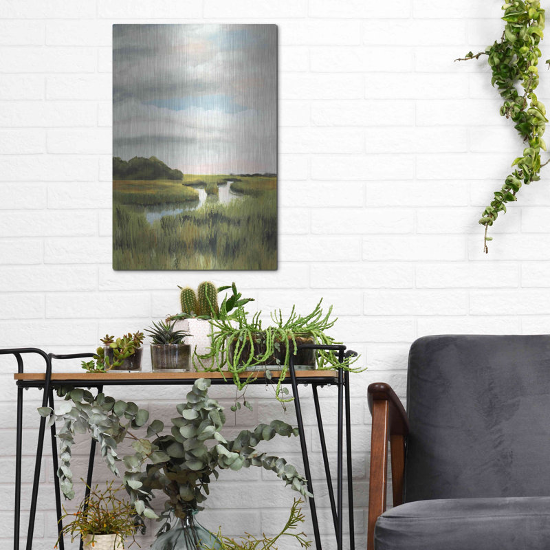 «August Marsh Landscape» par Naomi McCavitt, August Grove, art mural en métal, 12 po x 16 po