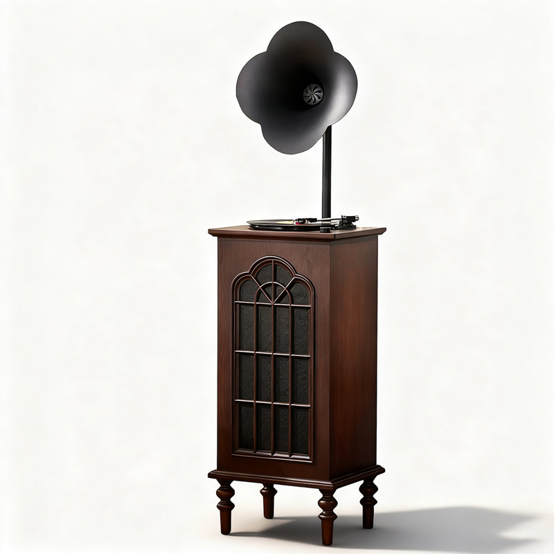 Tourne-disque luxueux en bois de frêne avec Bluetooth