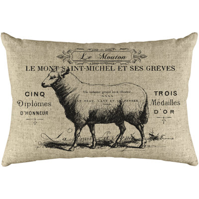 French Sheep Linen Lumbar Pillow