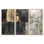 «Slab Collage», art mural abstrait gris et noir sur toile - ensemble d'art mural encadré sur toile 3 pièces Gaige