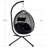Foldable Hanging Egg Chair With Stand, Hdpe Rattan Wicker Swing Chair With Cushion, Heavy Duty Frame 350 Lbs Capacity, Outdoor Patio Indoor Bedroom Balcony, Black+ Black-753412396-753412397