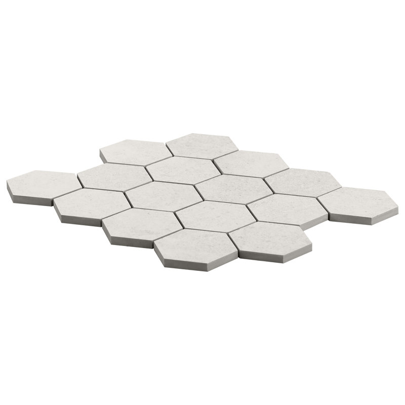 Grava 11" x 13" Porcelain Hexagon Mosaic Floor & Wall Tile (0.82 SQFT / Box), Perla