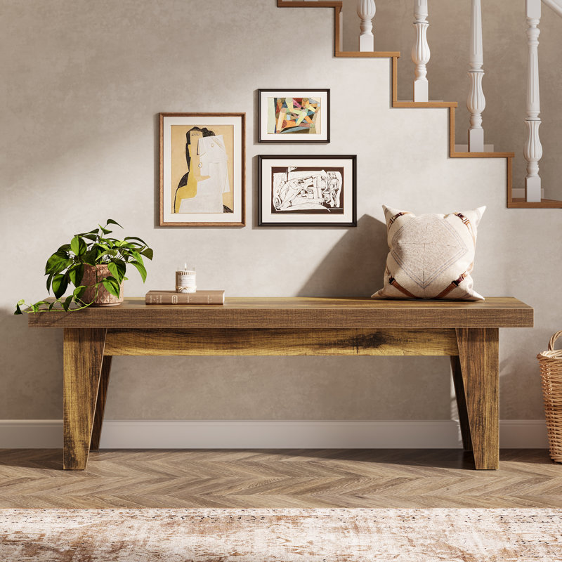 63'' Farmhouse Wooden Dining Bench