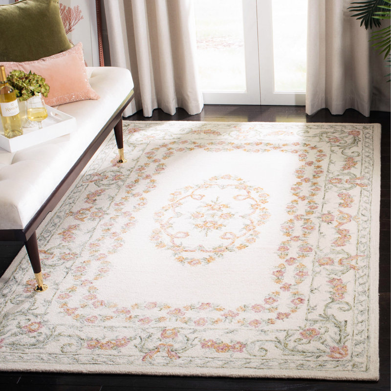 Tapis oriental en laine touffeté à la main Barnsdall, Rectangle 4 pi x 6 pi
