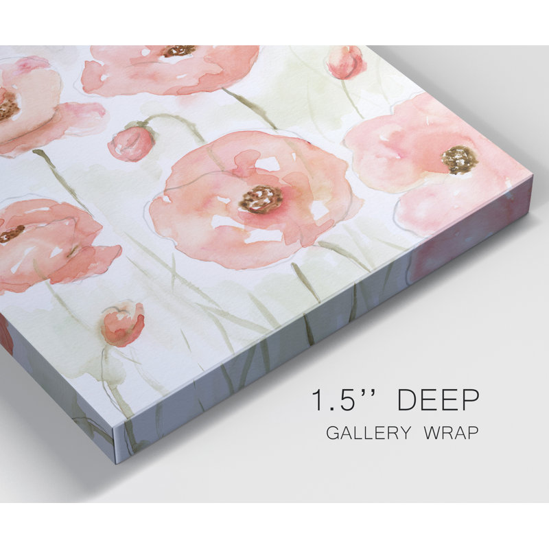 «Spring Poppies I», reproduction d'art sur toile tendue, H 16 po x l 16 po x P 1 po