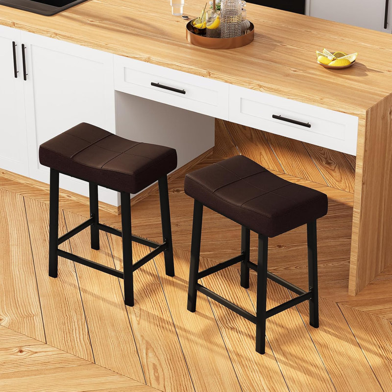 Tabourets de bar, tabourets de bar rembourrés à hauteur de comptoir de 24 po avec surface incurvée
