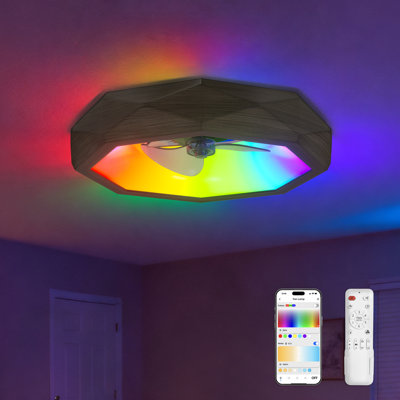 LED Walnut Wood Ceiling Fan
