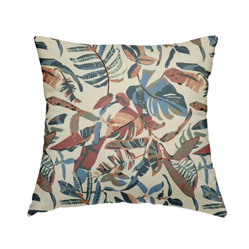 Amanta Floral Rectangular Cushion, Cream/Blue/Burgundy