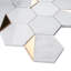 Carreau de mosaïque en marbre poli naturel hexagonal naturel de 10,2 po x 11,78 po-67852701