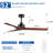 52In Lowe Profile Black Ceiling Fan Without Light