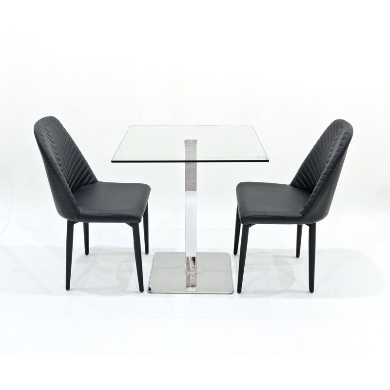 Derose 2 - Person Dining Set, Black