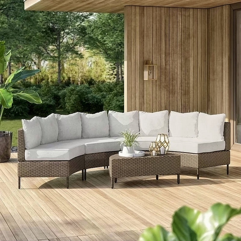 PT Limon 5 Pc Sofa Set, Brown, Gray
