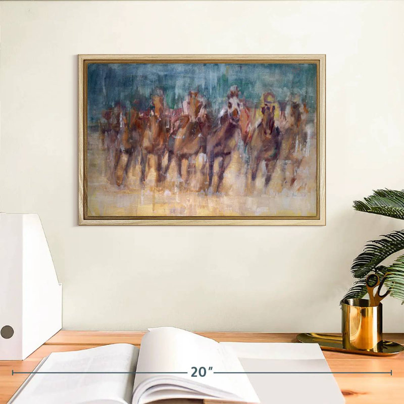 Sprint final, 13 po x 9 po, Cadre flottant en bois naturel