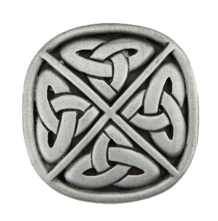 Poignée d'armoire Celtic Square, Étain antique
