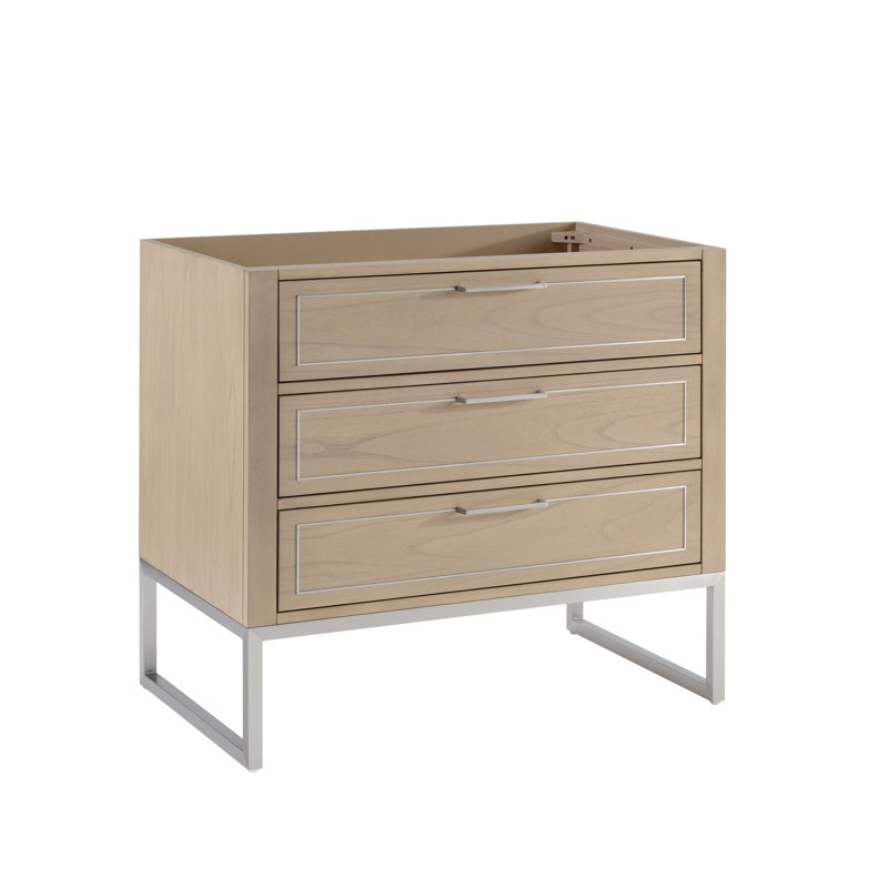 Markham 36'' W Single Vanity, Cashmere Gray, Carrara Marble, Brushed Nickel