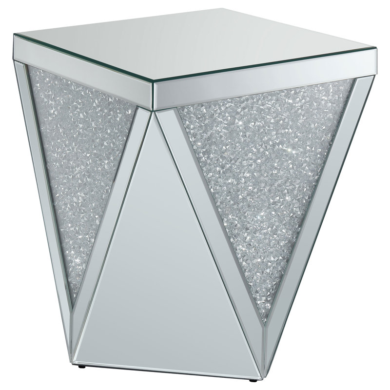 Lippa Mirrored Glass Top End Table