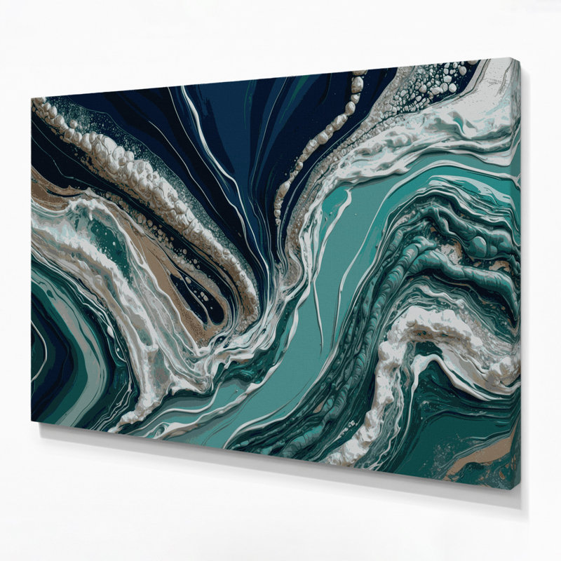 Art mural sur toile bleu, H 20 po x l 24 po