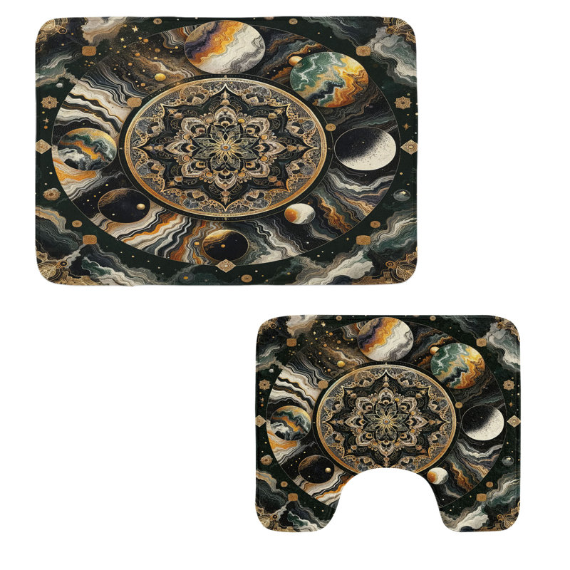  Ensemble de tapis pour salle de bain Boho 2 pièces