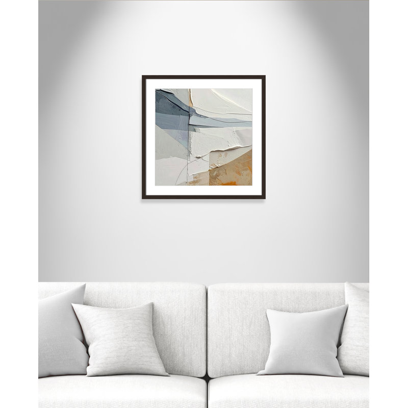 «Plastered IV» par Alonza Saunders, Matted Print, Open Grain Walnut, 23.5'' W x 23.5'' H