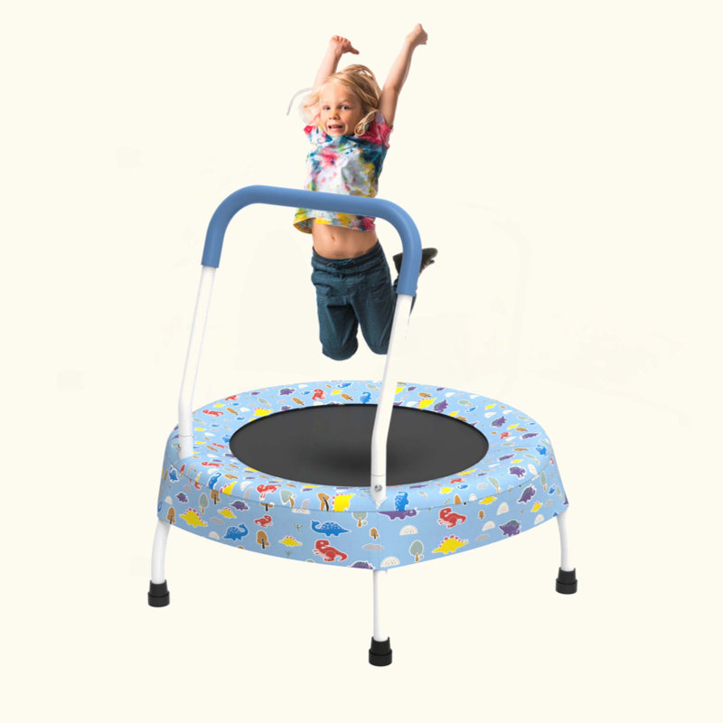 Trampoline pour tout-petits pour enfants de 1 an et plus avec poignée, cadeaux pour bébé pour les garçons et les filles, intérieur et extérieur