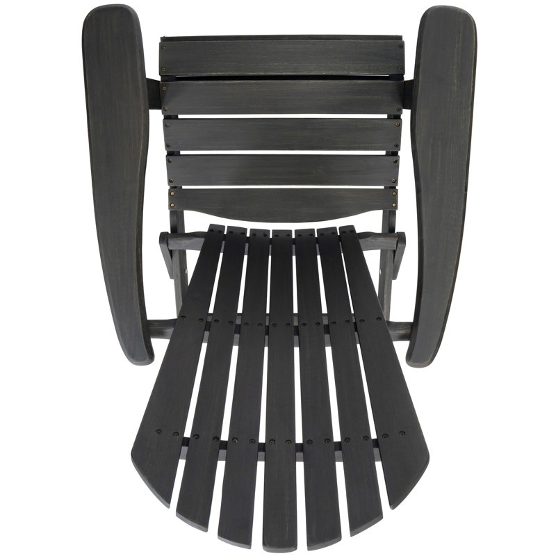 Chaise d'extérieur en bois gris foncé - Pliable, aspect rustique, pliable et confortable