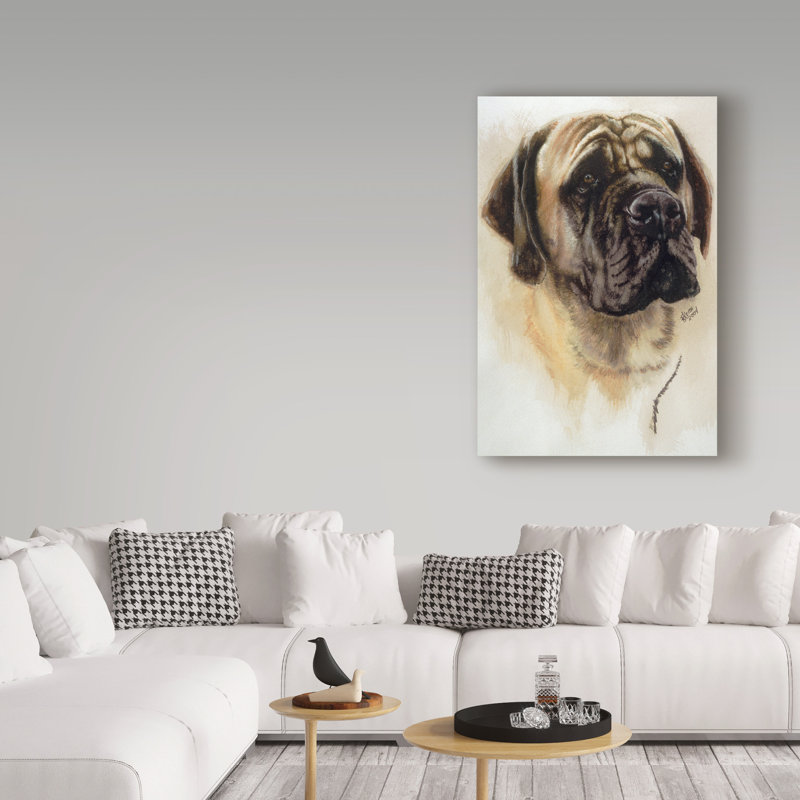 Publicité rétro sur toile tendue Adelphi «Mastiff», H 47 po x l 30 po