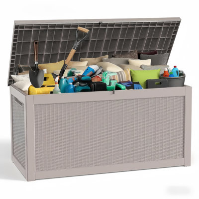 Decksplore 330 Gallons Water Resistant Resin Lockable Deck Box