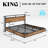Tryston Floating Bed Frame With Led Lights, Industrial Platform Bed With Charging Station-1129921070-1129837304