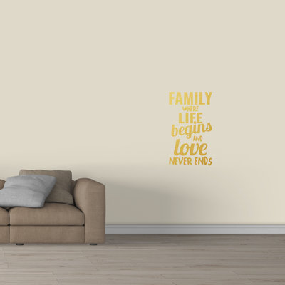Décalcomanie murale family where life begins