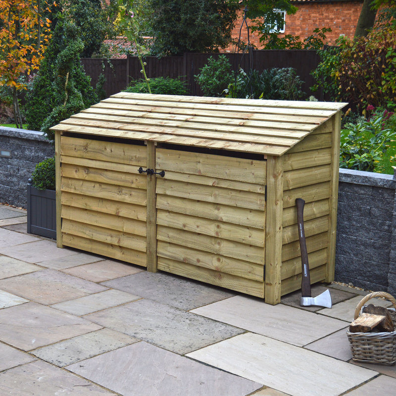 Troutville 230cm W x 80cm D Wood Log Store, Light Green