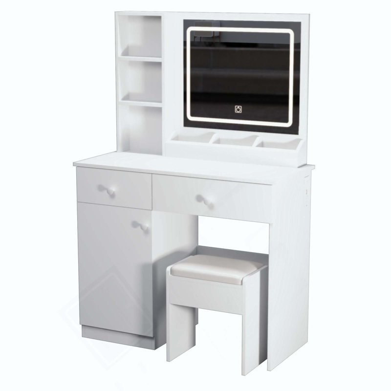 Bureau de coiffeuse avec miroir et lumières pour le maquillage Fashion
