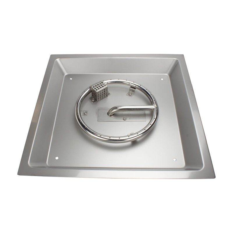 Ensemble de brûleur de foyer carré certifié CSA, acier inoxydable, propane, H 2 po x l 17 po x P 17 po