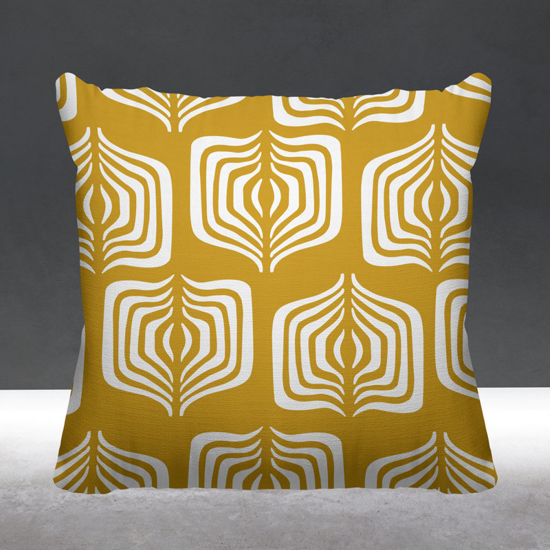 Coussin décoratif intérieur / extérieur Dudley, L 19 po x H 19 po, Jaune