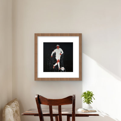 Reproduction matte encadrée de joueur de soccer | Man Sports Home Decor