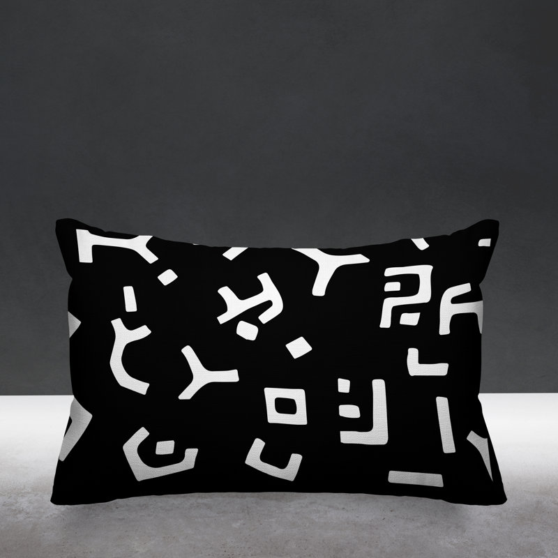 Housse et insert de coussin rectangulaire Adanya, Noir