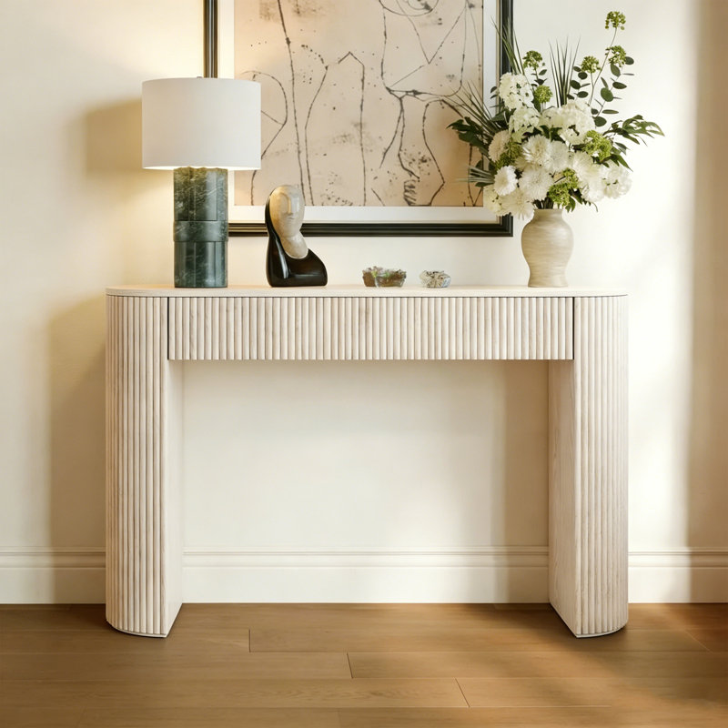 Console rétro avec tiroirs Retro, Beige, H 29,92 po x l 47,24 po x P 11,81 po
