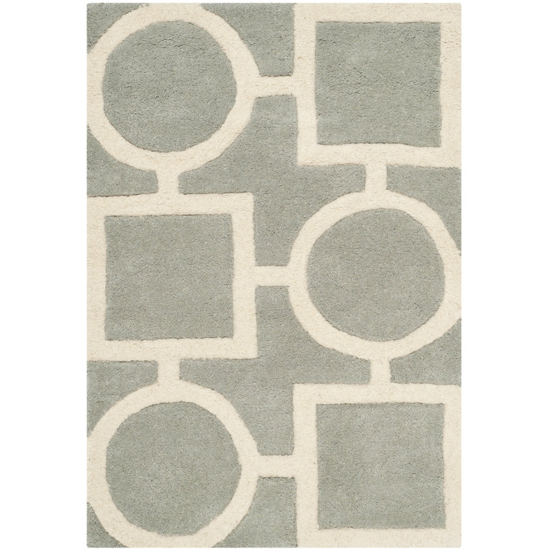 Teresita Hand Tufted Wool Geometric Rug, Rectangle 2' x 3'