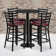 Aniket 30'' Round Laminate Table Set with Round Base and 4 Ladder Back Metal Barstools