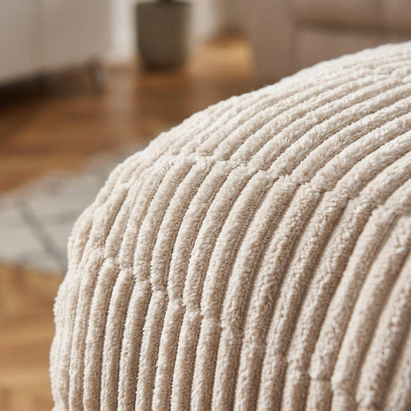 Ensemble de canapé inclinable intelligent en tissu à rayures blanc cassé avec meubles de salon 3 pièces, avec console de rangement, porte-gobelets et mécanisme d'inclinaison pour vous détendre et dormir