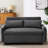 Dark Grey Bed With Foam Padding And Port, 57.24 57.24" Two Throw Pillows Corduroy, Ports-317643882